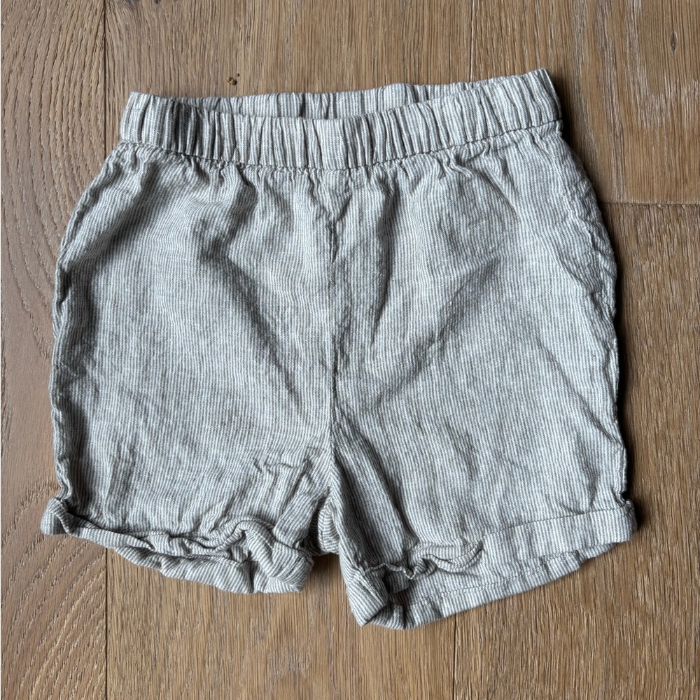 H&M Light Gray and white micro stripe  Kids Shorts